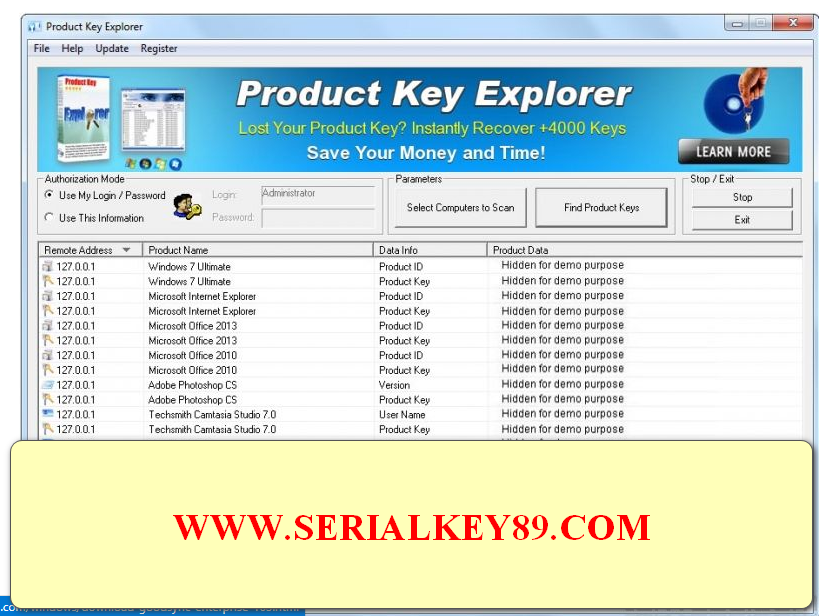 Nsasoft ProductKey Explorer 4.3